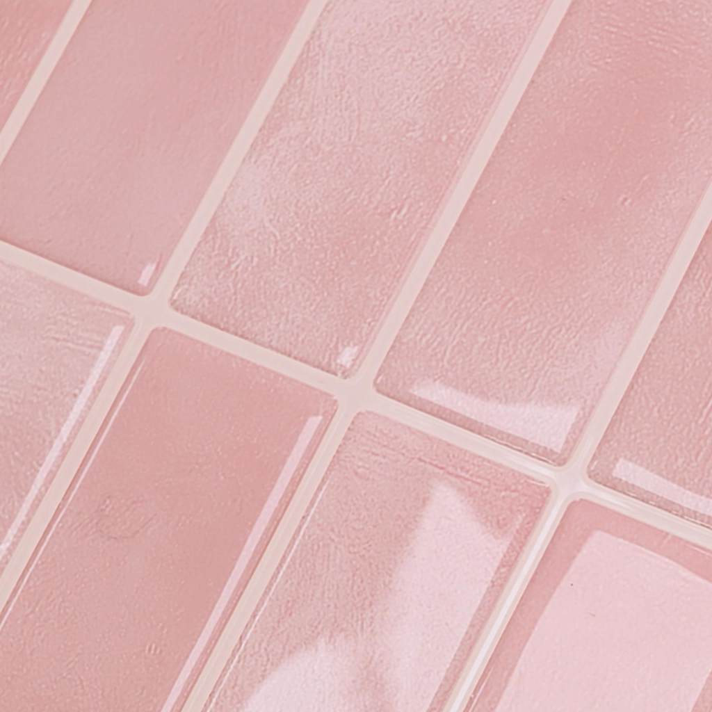 Rechteckige Fliese 10 pcs Rosa 29 x 22,9 cm Polyurethan und PET
