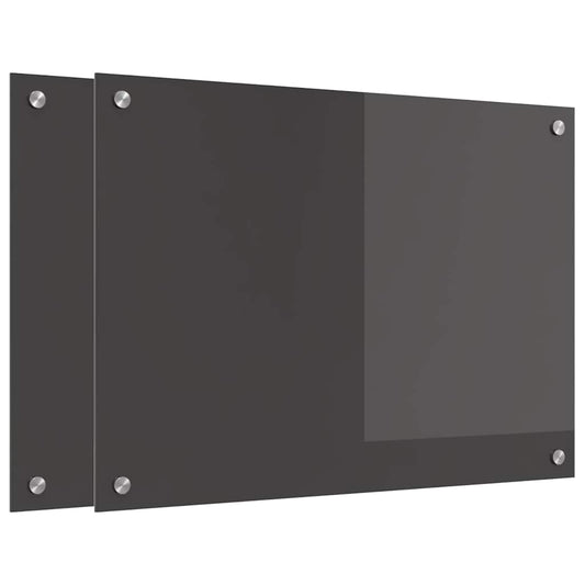Küchenrückwand 2 pcs Dunkelgrau 70 x 50 cm Gehärtetes Glas