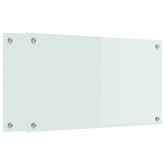 Küchenrückwand 2 pcs Weiß 70 x 40 cm Gehärtetes Glas