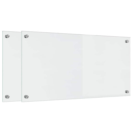 Küchenrückwand 2 pcs Transparent 80 x 40 cm Gehärtetes Glas