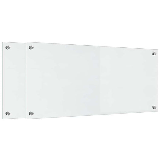 Küchenrückwand 2 pcs Transparent 90 x 40 cm Gehärtetes Glas
