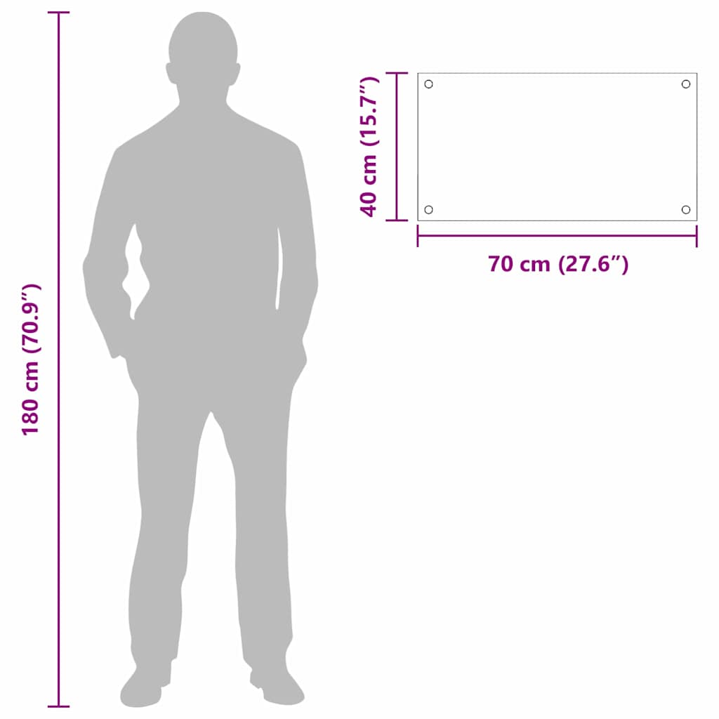 Küchenrückwand 2 pcs Schwarz 70 x 40 cm Gehärtetes Glas