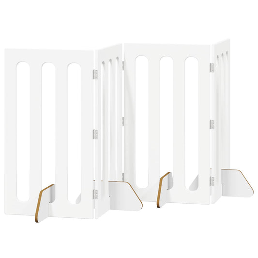 Faltbarer Haustierzaun 4 pcs Weiß 201 x 38 x 90 cm