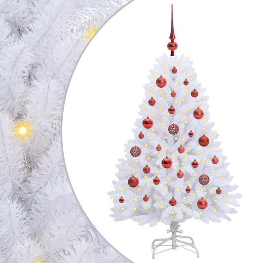 Künstlicher klappbarer Weihnachtsbaum Weiß 120 cm PVC und Stahl