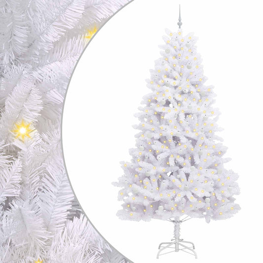 Künstlicher klappbarer Weihnachtsbaum Weiß 270 cm PVC und Stahl