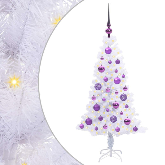 Künstlicher Weihnachtsbaum Weiß 120 cm PVC und Stahl