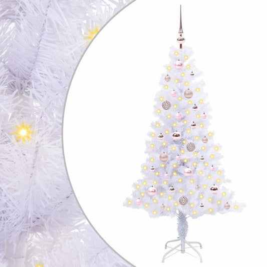 Künstlicher Weihnachtsbaum Weiß 150 cm PVC und Stahl