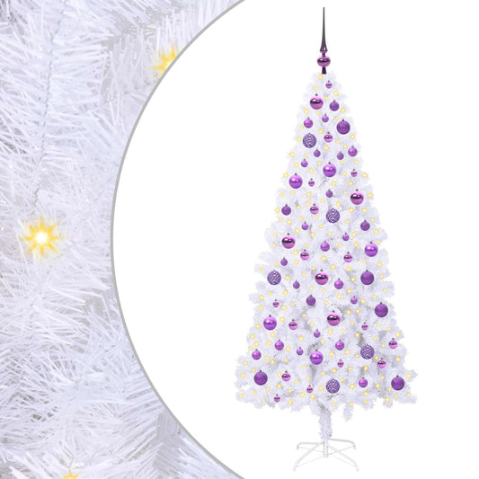 Künstlicher Weihnachtsbaum Weiß 180 cm PVC und Stahl