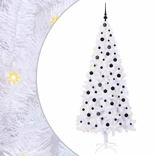 Künstlicher Weihnachtsbaum Weiß 210 cm PVC und Stahl