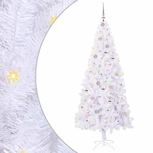 Künstlicher Weihnachtsbaum Weiß 210 cm PVC und Stahl