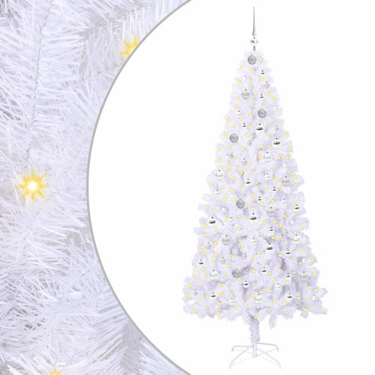 Künstlicher Weihnachtsbaum Weiß 210 cm PVC und Stahl
