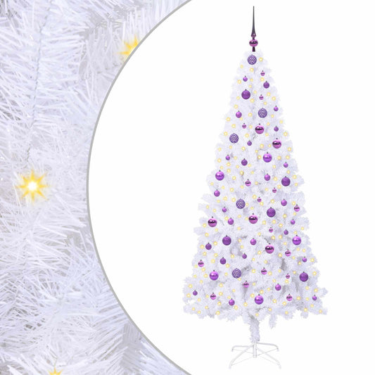 Künstlicher Weihnachtsbaum Weiß 210 cm PVC und Stahl