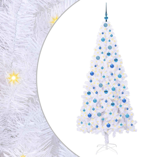 Künstlicher Weihnachtsbaum Weiß 210 cm PVC und Stahl