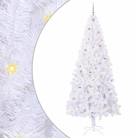 Künstlicher Weihnachtsbaum Weiß 240 cm PVC und Stahl