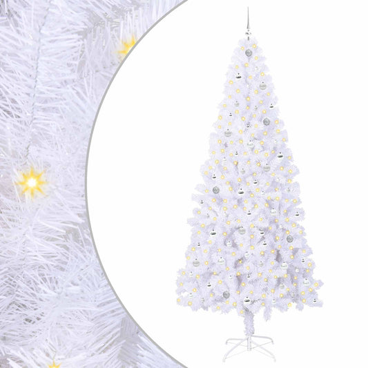 Künstlicher Weihnachtsbaum Weiß 240 cm PVC und Stahl