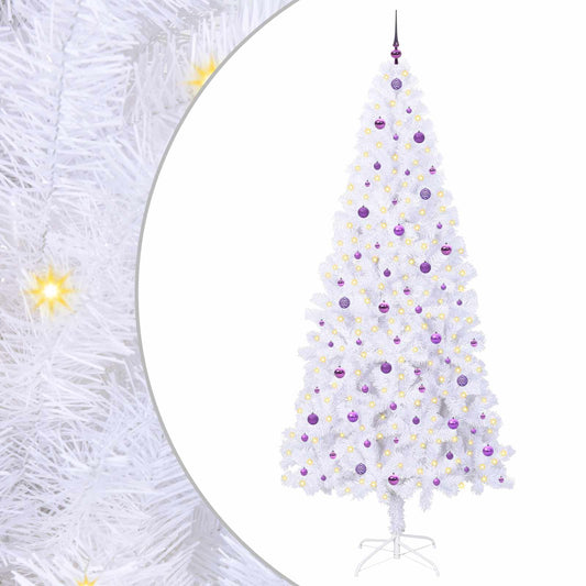 Künstlicher Weihnachtsbaum Weiß 240 cm PVC und Stahl