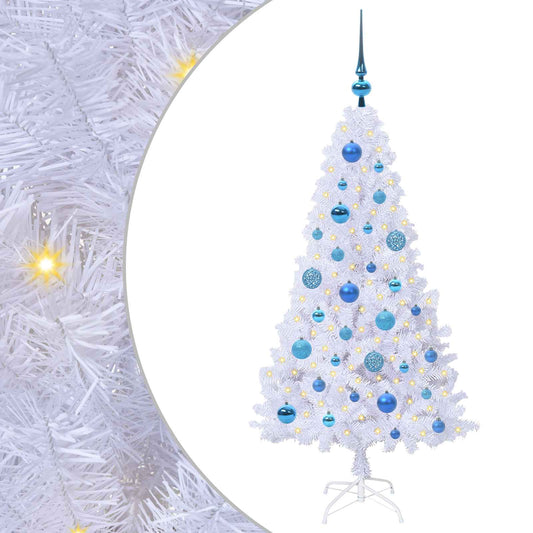 Künstlicher Weihnachtsbaum Weiß 120 cm PVC und Stahl