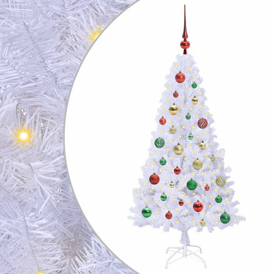 Künstlicher Weihnachtsbaum Weiß 120 cm PVC und Stahl