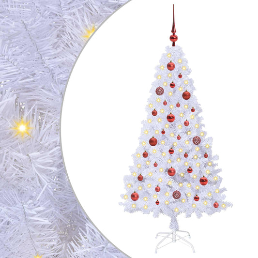 Künstlicher Weihnachtsbaum Weiß 150 cm PVC und Stahl