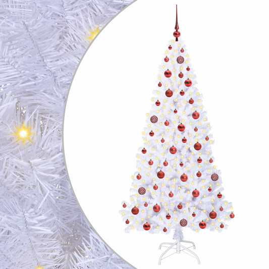 Künstlicher Weihnachtsbaum Weiß 180 cm PVC und Stahl