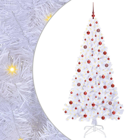 Künstlicher Weihnachtsbaum Weiß 210 cm PVC und Stahl