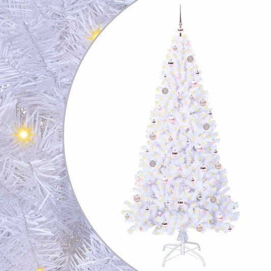 Künstlicher Weihnachtsbaum Weiß 210 cm PVC und Stahl