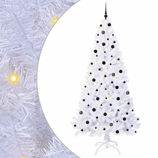 Künstlicher Weihnachtsbaum Weiß 240 cm PVC und Stahl