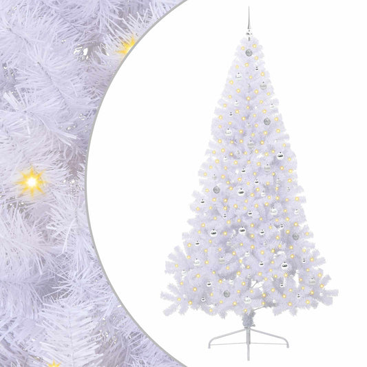 Künstlicher Weihnachtsbaum Weiß 240 cm PVC und Stahl