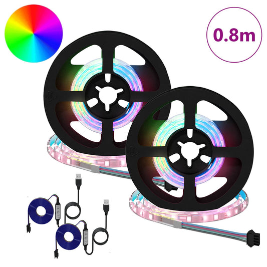 LED Streifen 4 pcs Schwarz und Transparent 40 x 0,8 x 0,3 cm