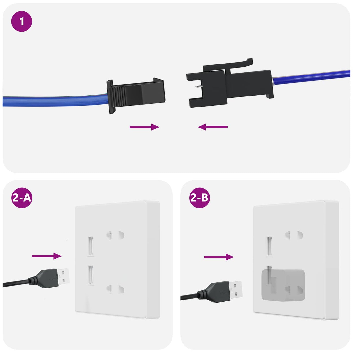 LED Streifen 4 pcs Schwarz und Transparent 90 x 0,8 x 0,3 cm