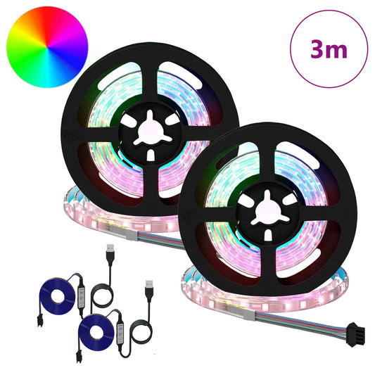 LED Streifen 4 pcs Schwarz und Transparent 75 x 0,8 x 0,3 cm