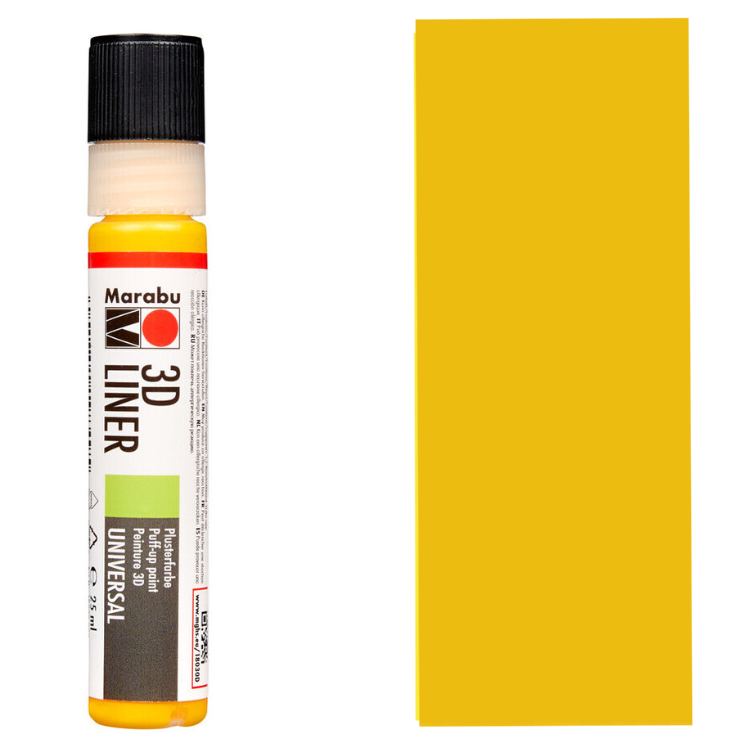 Marabu 3D Liner Mittelgelb 621, 25 ml