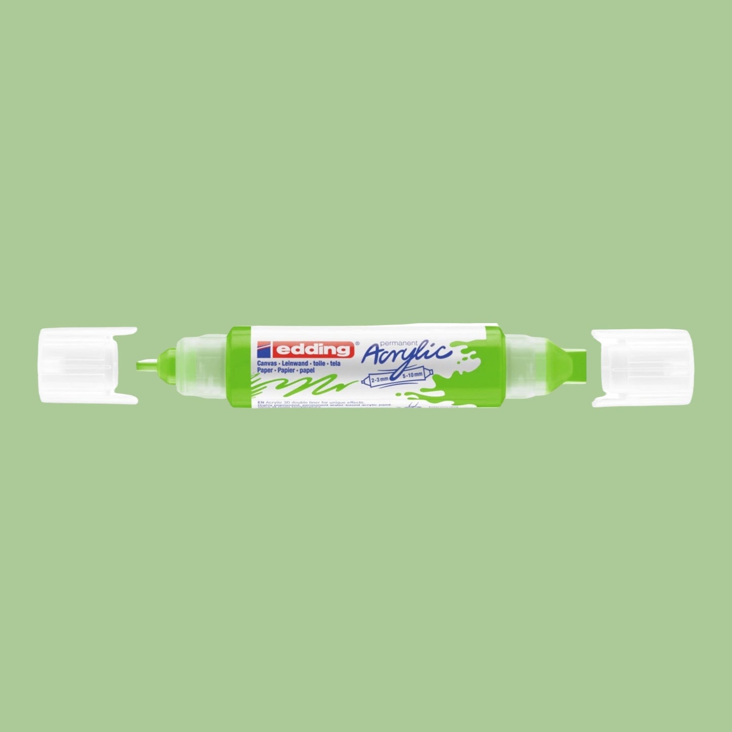 Edding 5400 Acryl 3D Double Liner gelbgrün 927 , Tubenspitze 2-3 mm . 5-10 mm