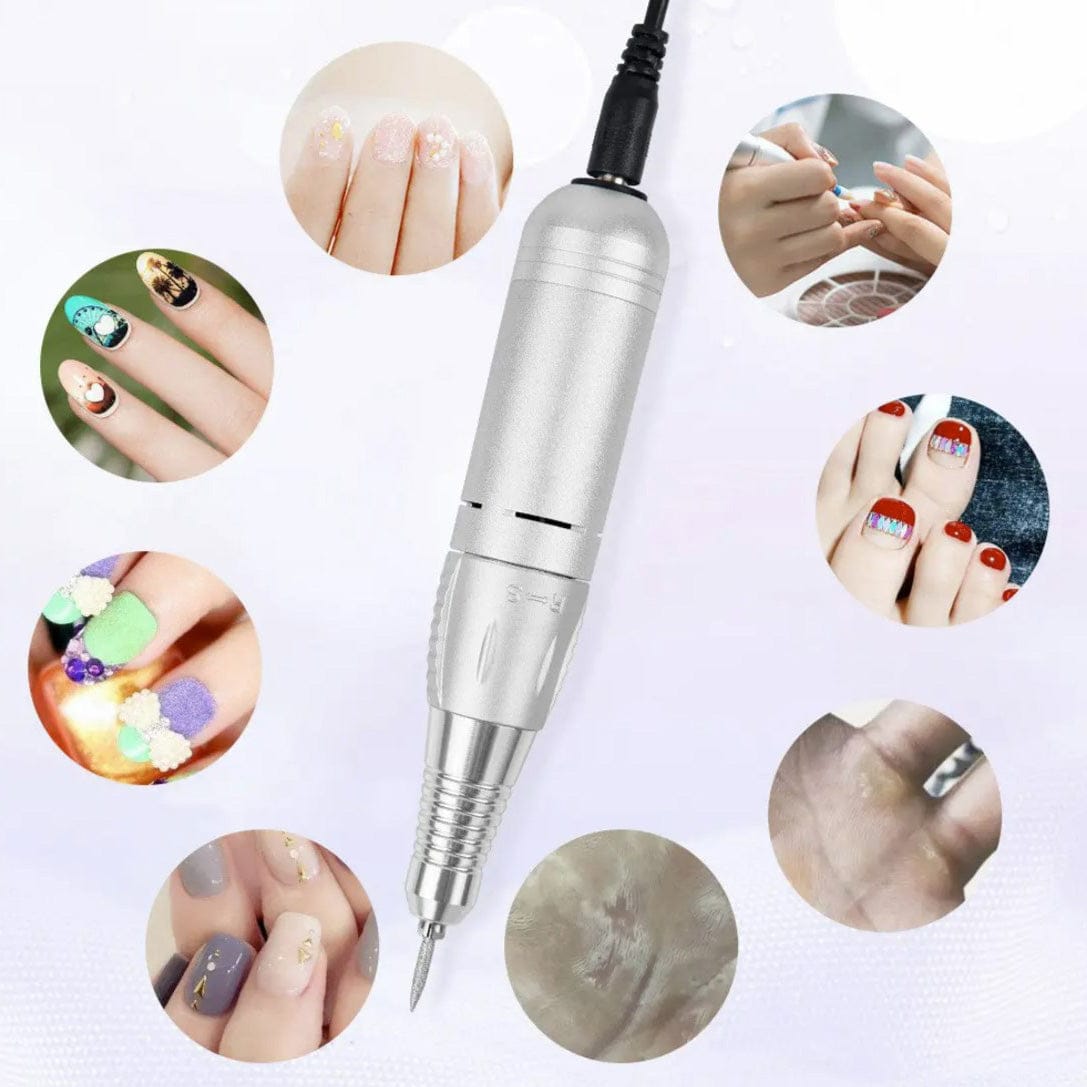 Profi Nagelfräser mit Aufsätzen & Fusspedal – Für Maniküre & Pediküre