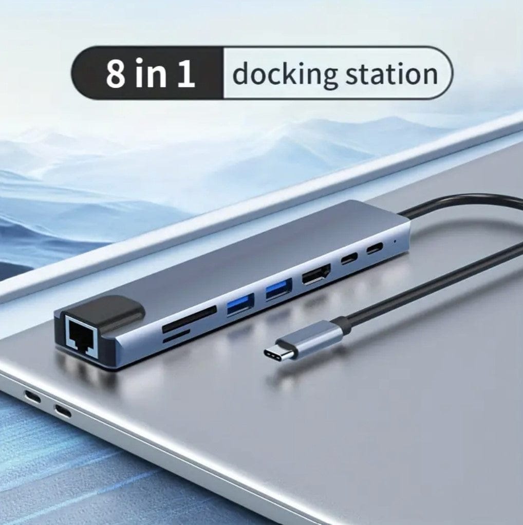 USB-C Hub 8-Port – HDMI 4K, USB-A, SD-Kartenleser & Schnellladen