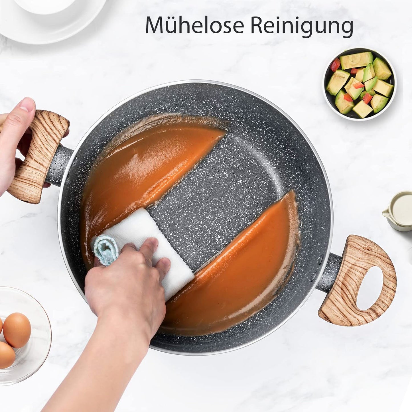 10-teiliges Aluminium Kochgeschirr-Set mit Marmor-Design