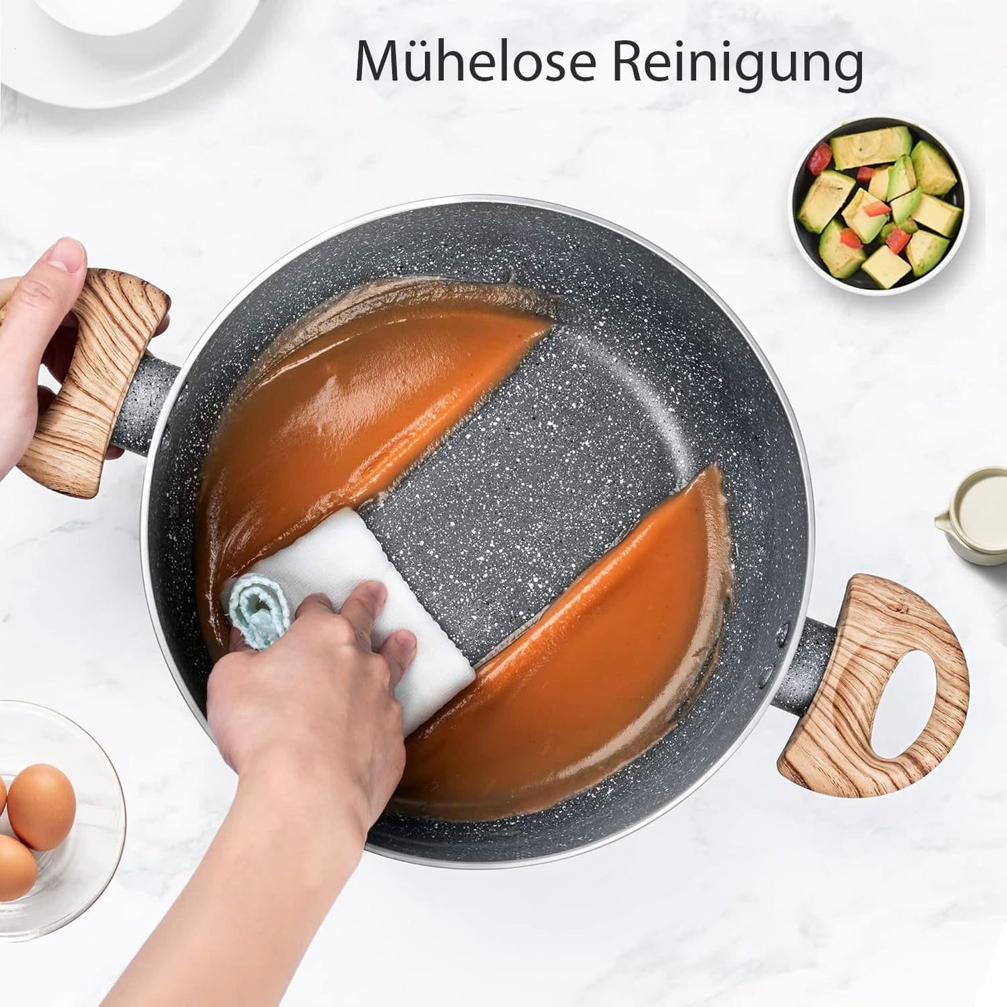 Aluminium Kochgeschirr-Set 6-teilig – induktionsgeeignet, mit Glasdeckeln
