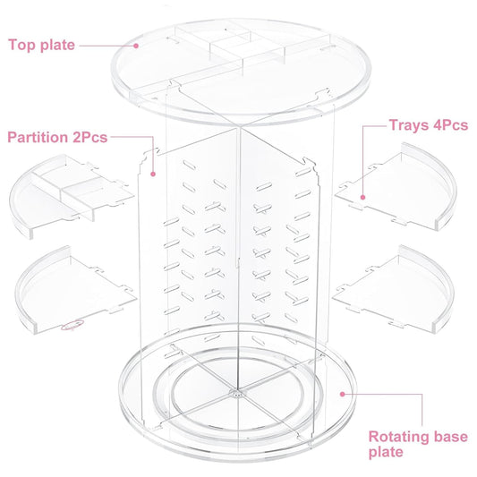 Drehbarer Make-up-Organizer – 23 x 34 cm, 360°, mit mehreren Fächern