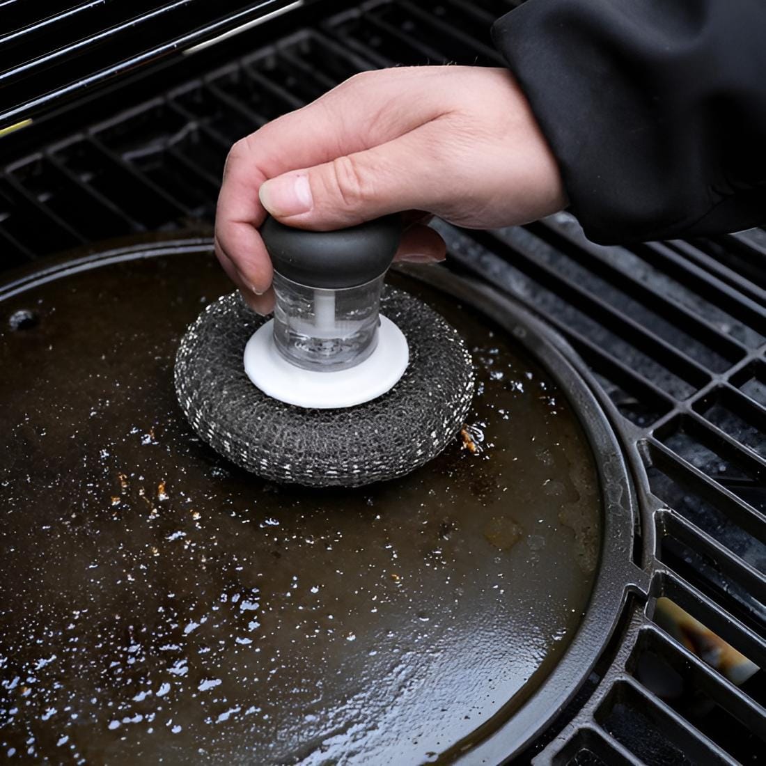 Plancha-Spülbürste – schonend & effektiv, für Plancha-Grills & glatte Kochflächen