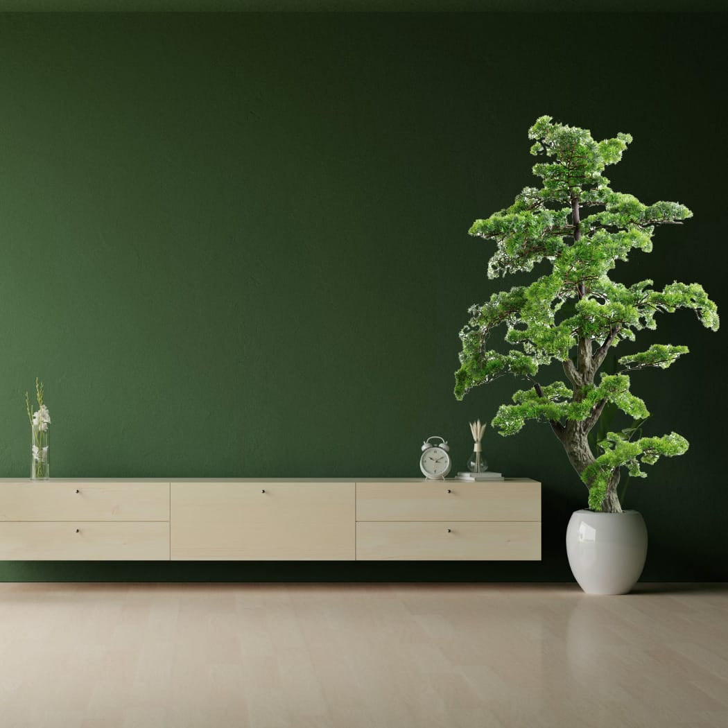 Kunst Bonsai Baum – 160 cm, pflegeleicht, asiatisches Design mit Topf