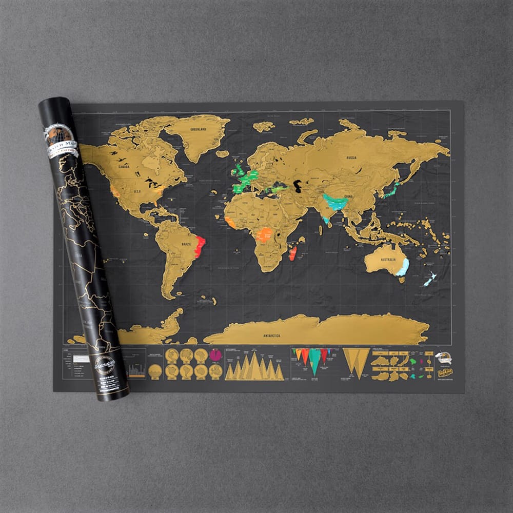 Scratch Map – 82,5 x 59,4 cm, Rubbel-Weltkarte für Vielreisende