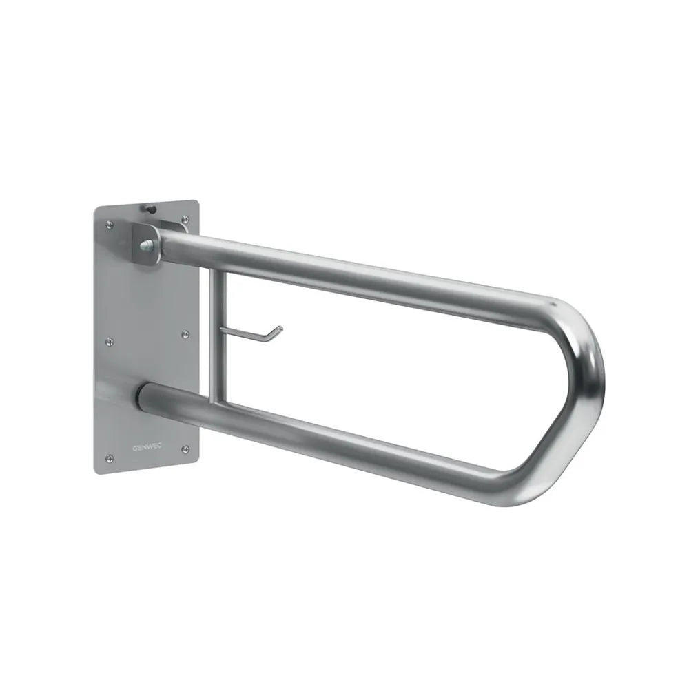 Stützklappgriff mit WC Rollenhalter, poliert, 600mm
