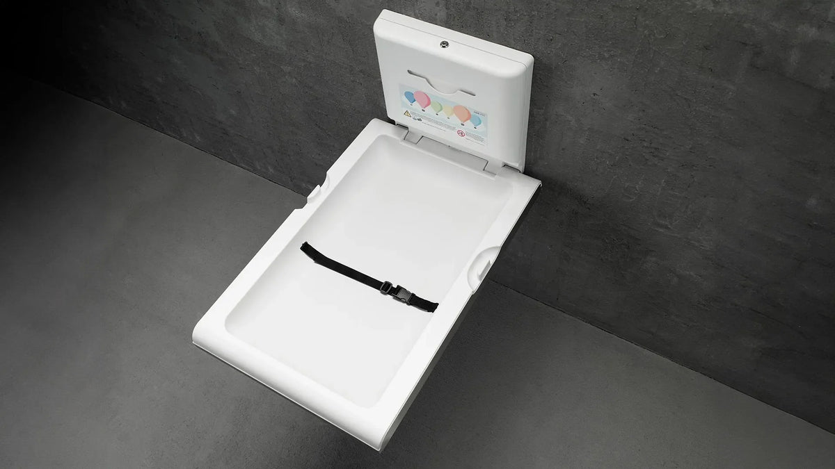 Wickeltisch BIANCO vertikal – weiss, klappbar, antibakteriell