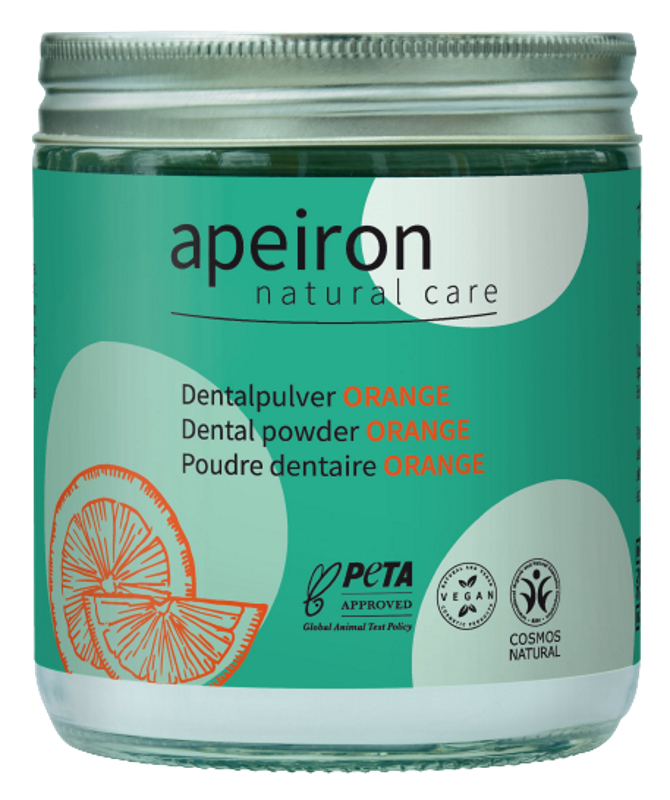 Apeiron - Orange Dental Powder Refill Glass - Fresh Citrus Smile 🍊🦷