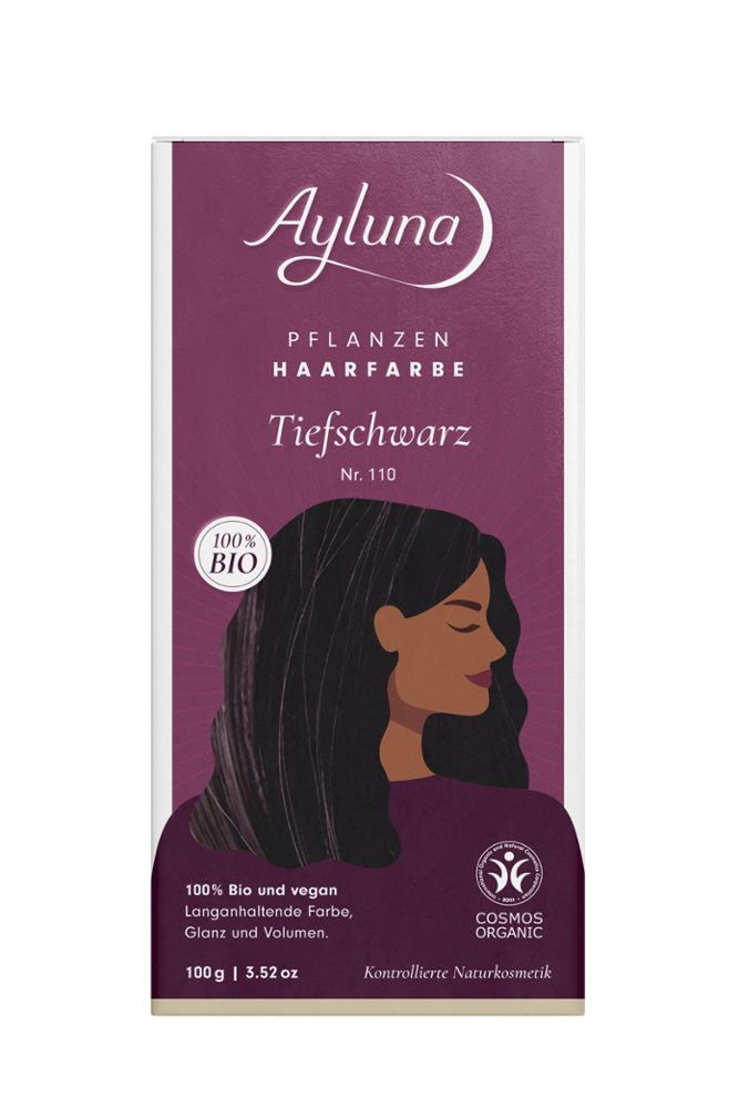 Ayluna - Tiefschwarz Organic Plant Hair Color - Vibrant & Natural Look! 🌿🖤