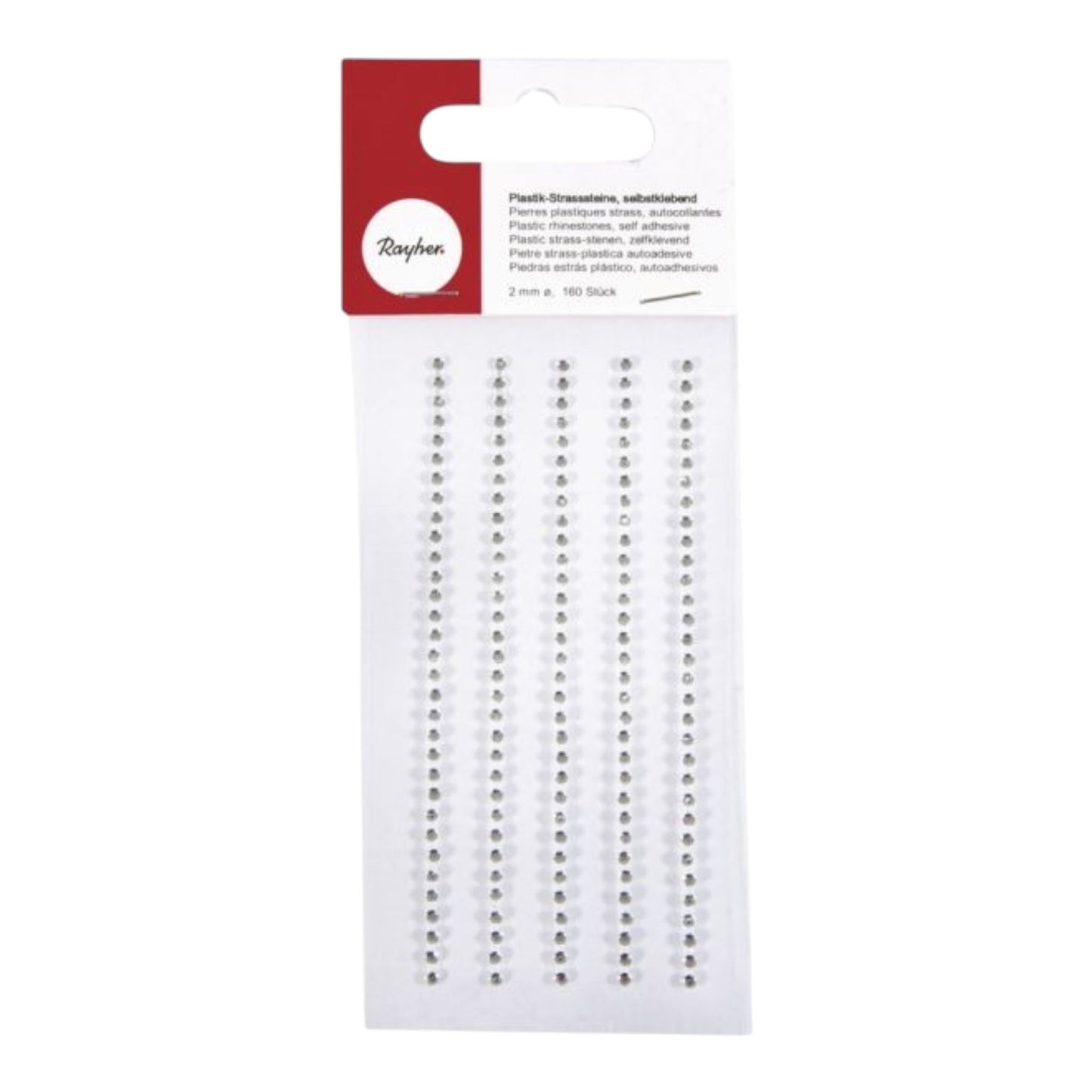 Plastik-Strasssteine, selbstklebend
3 mm, 120 Stück, kristall