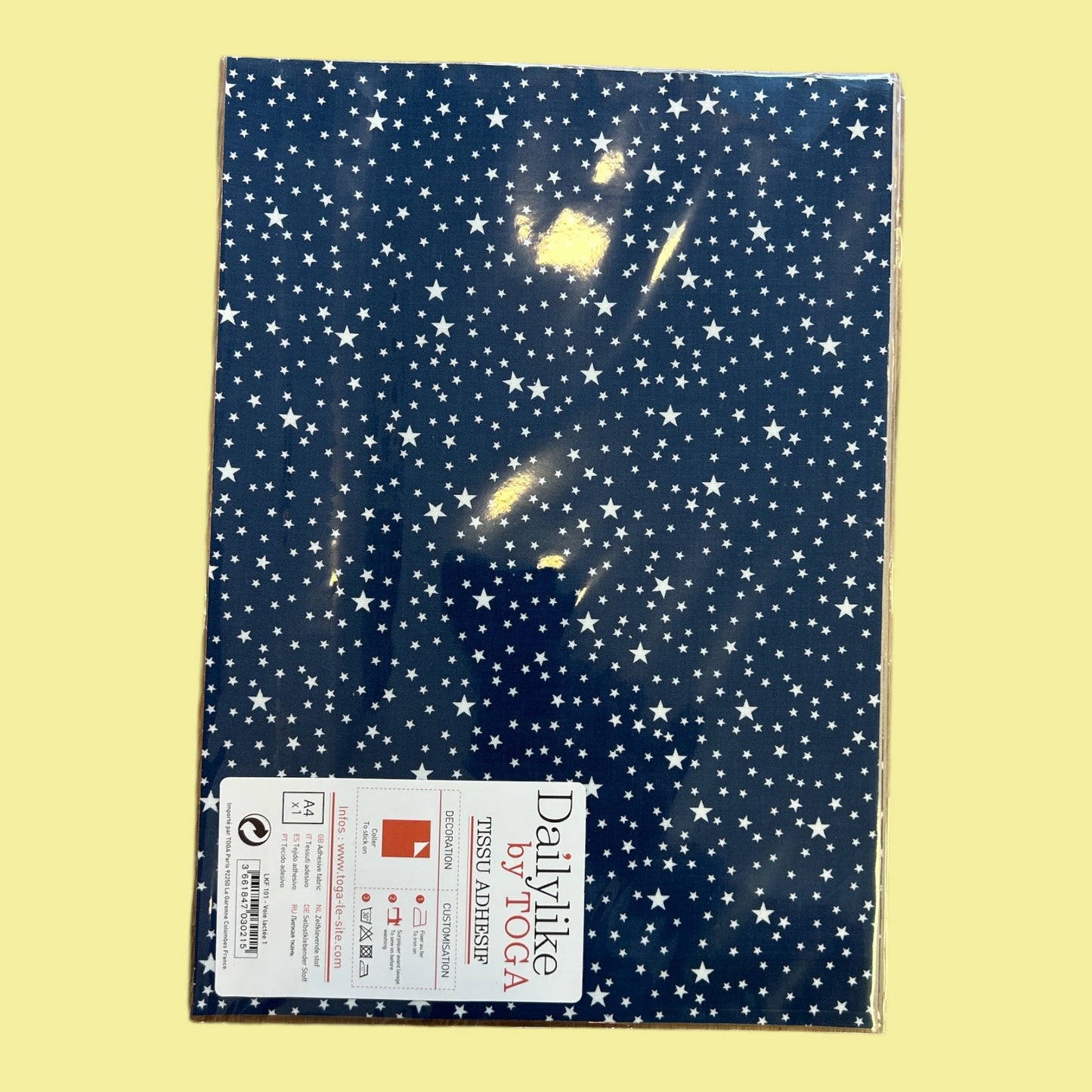 Dailylike by TOGA – Bügelfolie Dunkelblau mit weißen Sternen , A4