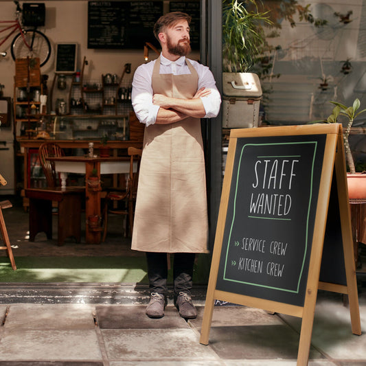 Securit® Holz Kundenstopper 125x69cm, Hellbraun, Outdoor