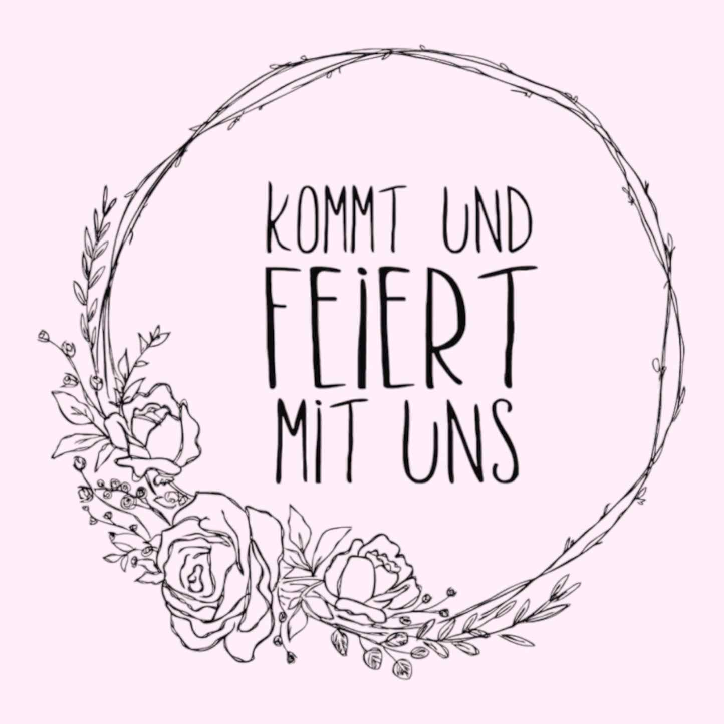 Rayher Holzstempel Kommt und feiert mit uns 9x9cm