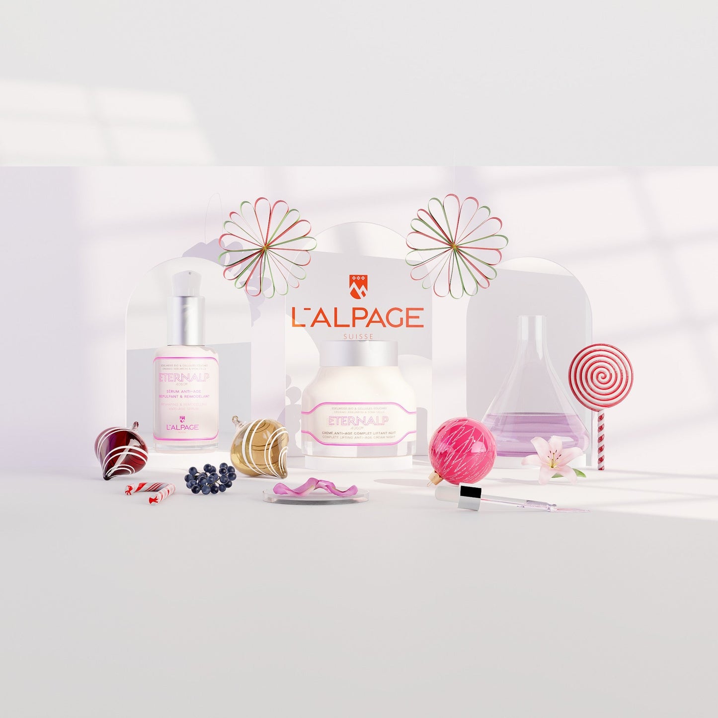 Set ou Coffret Cadeau DUO Crème Anti-Age Liftant Nuit & Sérum Anti-Age Repulpant & Remodelant Eternalp 4060m